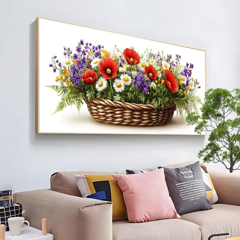 71coI8UdVML._AC_SL1000_.jpg Diamond Art Kits for Adults, 5D Flower Diamond Painting Kits for Beginners, DIY Simple Paint by Numbers for Adults, Full Drill Crystal Cross Stitch Embroidery Crafts for Home Decor, 250x100cm U-56 - Image 2
