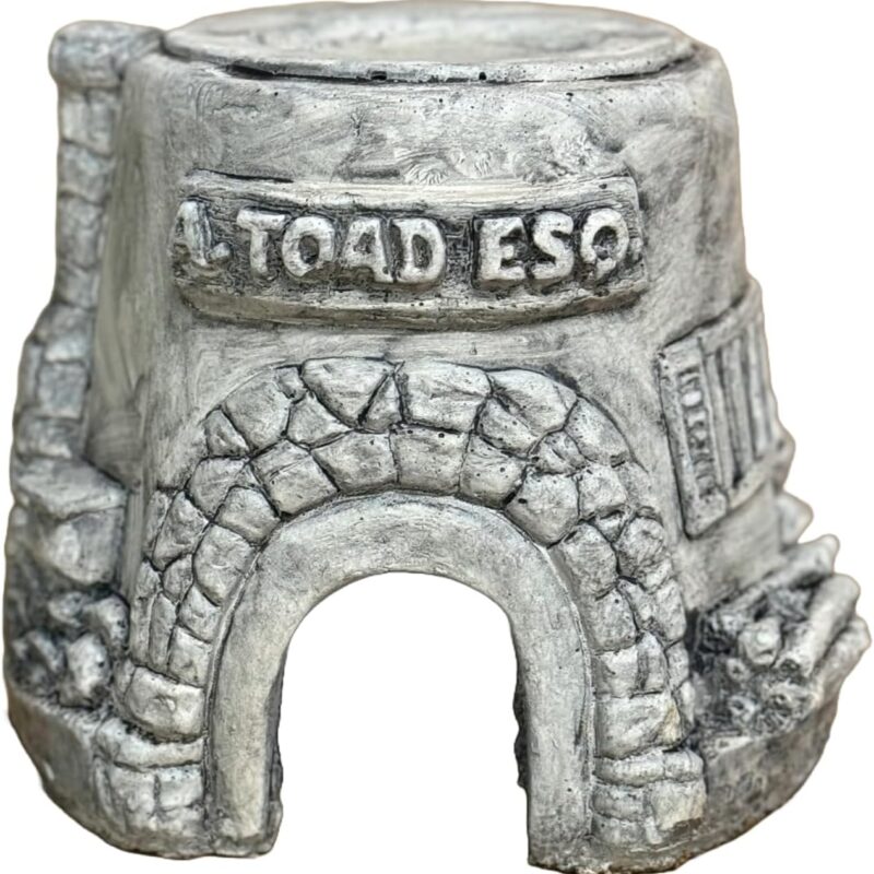 Solid Rock Stoneworks Concrete Garden Toad House - 7" Tall - Pre Aged
