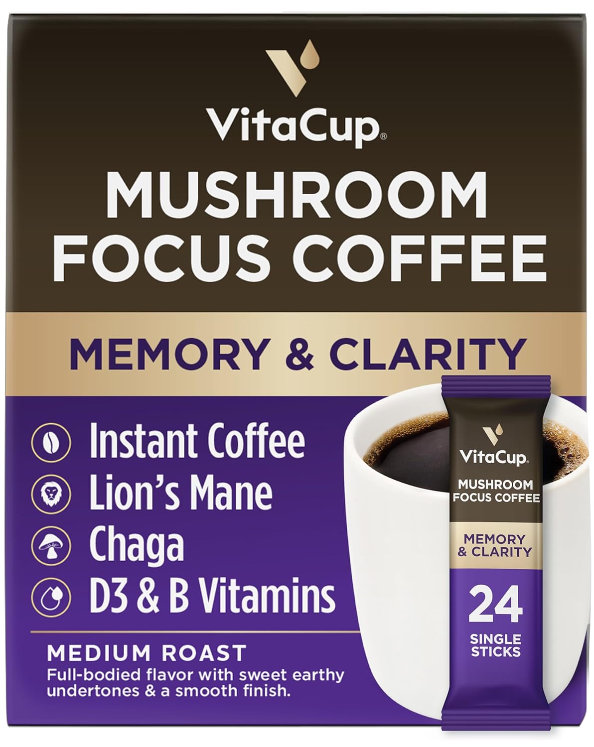 71jrw4MvOrL._SL1500_.jpg VitaCup Instant Focus Coffee 24ct & Focus Coffee Pods 16ct - Image 2