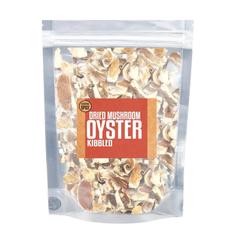 Essential Spice Dried Kibbled Oyster Mushrooms – Small-Cut Pieces with Mild, Savory Flavor – Perfect for Soups, Sauces, Stuffings & Quick-Cooking Recipes – Easy to Rehydrate, Great Texture (5 lb)