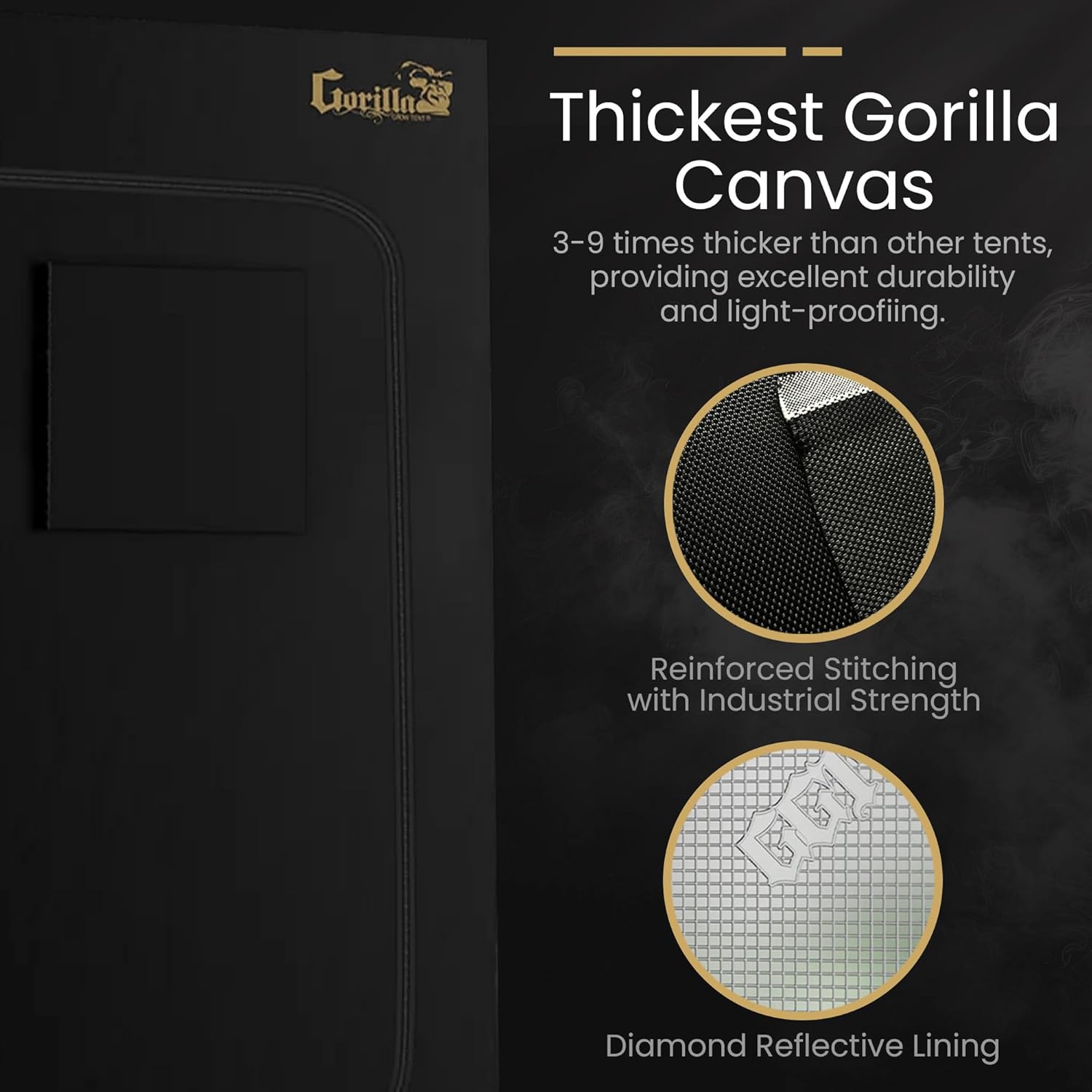 71ltlZi-l-L._AC_SL1500_.jpg Gorilla Grow Tent 2 x 4 x 6'11" - Tallest Fixed Height Premium Indoor Grow Tent, Thickest & Most Durable Gorilla Canvas, Strongest w/ 300lb Hang Capacity, Hydroponic Tent w/Optional Accessories - Image 9