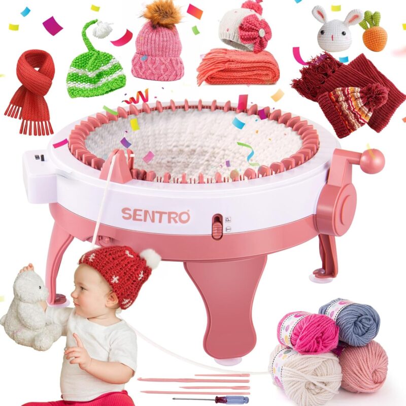 Sentro Knitting Machine 48 Needles - Portable Knitting Machine 48, DIY Double Knitting Loom, Crochet Machine, Knitting Board Rotating Knit, Loom Machine Kit As Chrismas Birthday Gifts for Adults/Kids