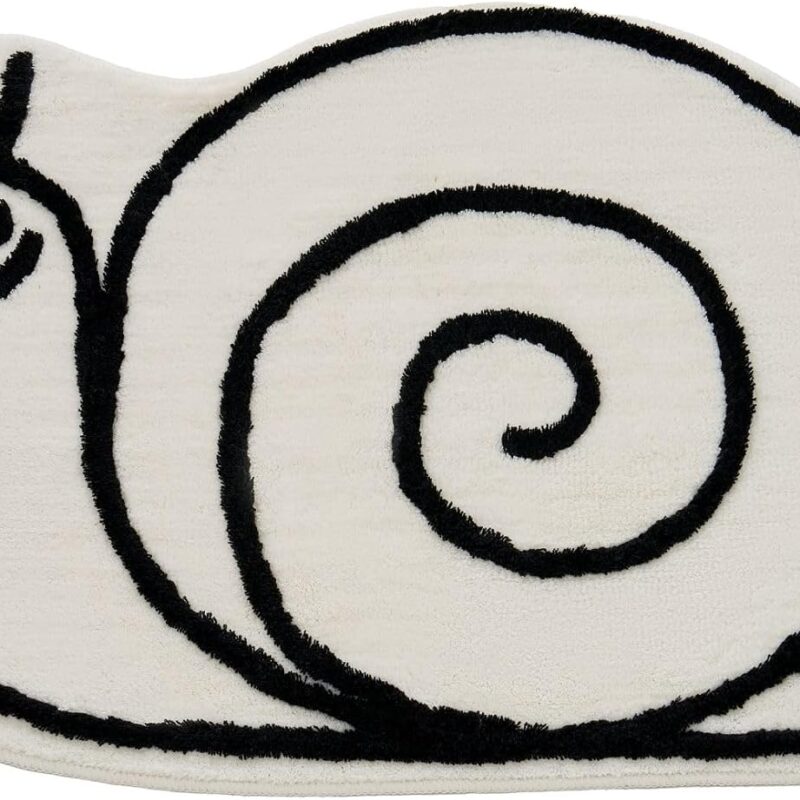Snail Shape Area Rugs 47x29 inches, Hand Tufted Fluffy Aesthetic Cool Home Decor Rug Perfect for Kids Nursery playroom, Bedroom, Ideal for Boys, Girls & high Traffic Space (Snail)