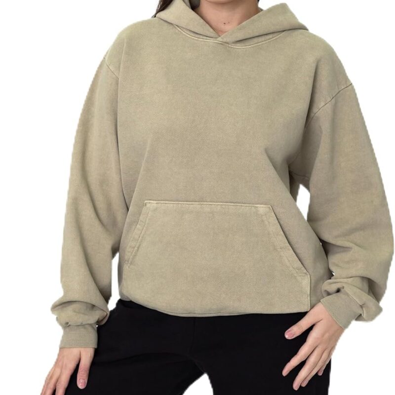 HF09 Heavy Fleece Hoodie for Women - Premium Warmth & Vintage Style, USA Made
