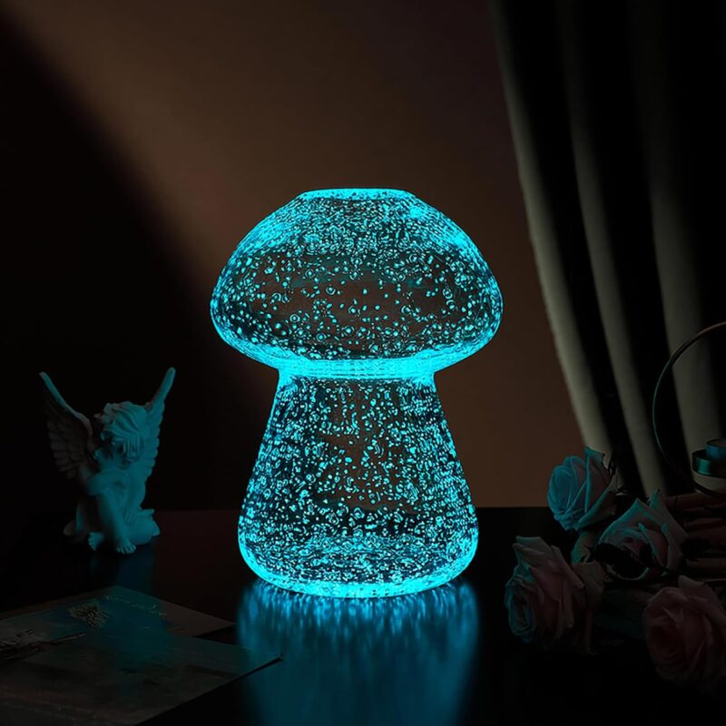 71oTAw5ycpL._AC_SL1500_.jpg Mushroom Glass Vase Luminous Vase,Handmad Hydroponic vase Desktop Decor for Home Centerpiece,Clear
