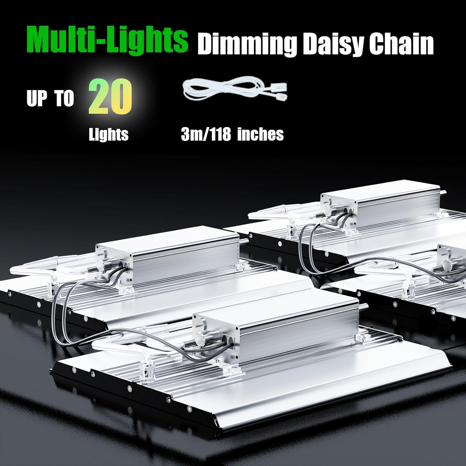71qD2mjbDHL._AC_SL1500_.jpg MA1200 120W LED Grow Light Full Spectrum | Dimmable Plant Light Panel with Daisy Chain | 2x2ft/3x3ft Coverage for Vegetables, Seedlings & Flowering Plants - Image 5