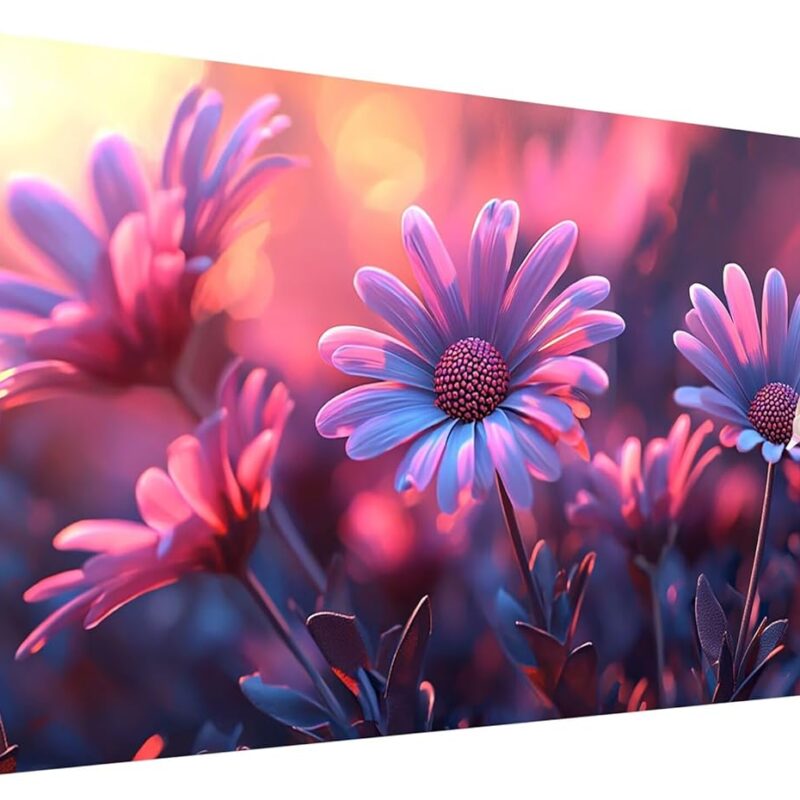 Diamond Art Kits for Adults, 5D Daisy Diamond Painting Kits for Beginners, DIY Flowers Paint by Numbers for Adults, Full Drill Crystal Cross Stitch Embroidery Crafts for Home Decor, Gift 120x50cm P-17