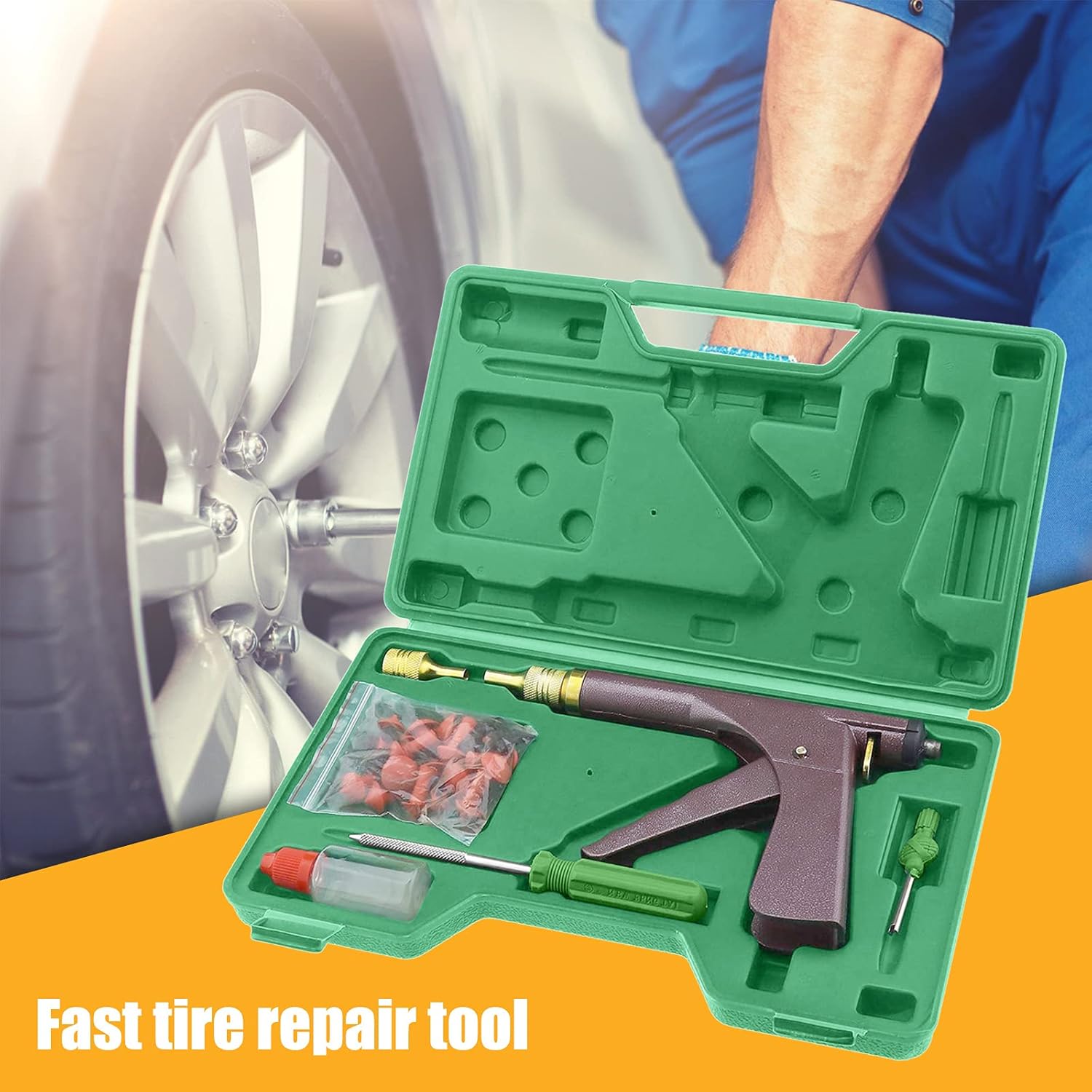 71sjAugMOAS._AC_SL1500_.jpg VideoPUP Tire Plug Gun Repair Kit, Motorcycle Mushroom Tire Plug Kit Tubeless Wheel Vacuum Tyre Repair Tool Kit for Motorcycle Dirt Bike ATV Lawn Mower - Image 5