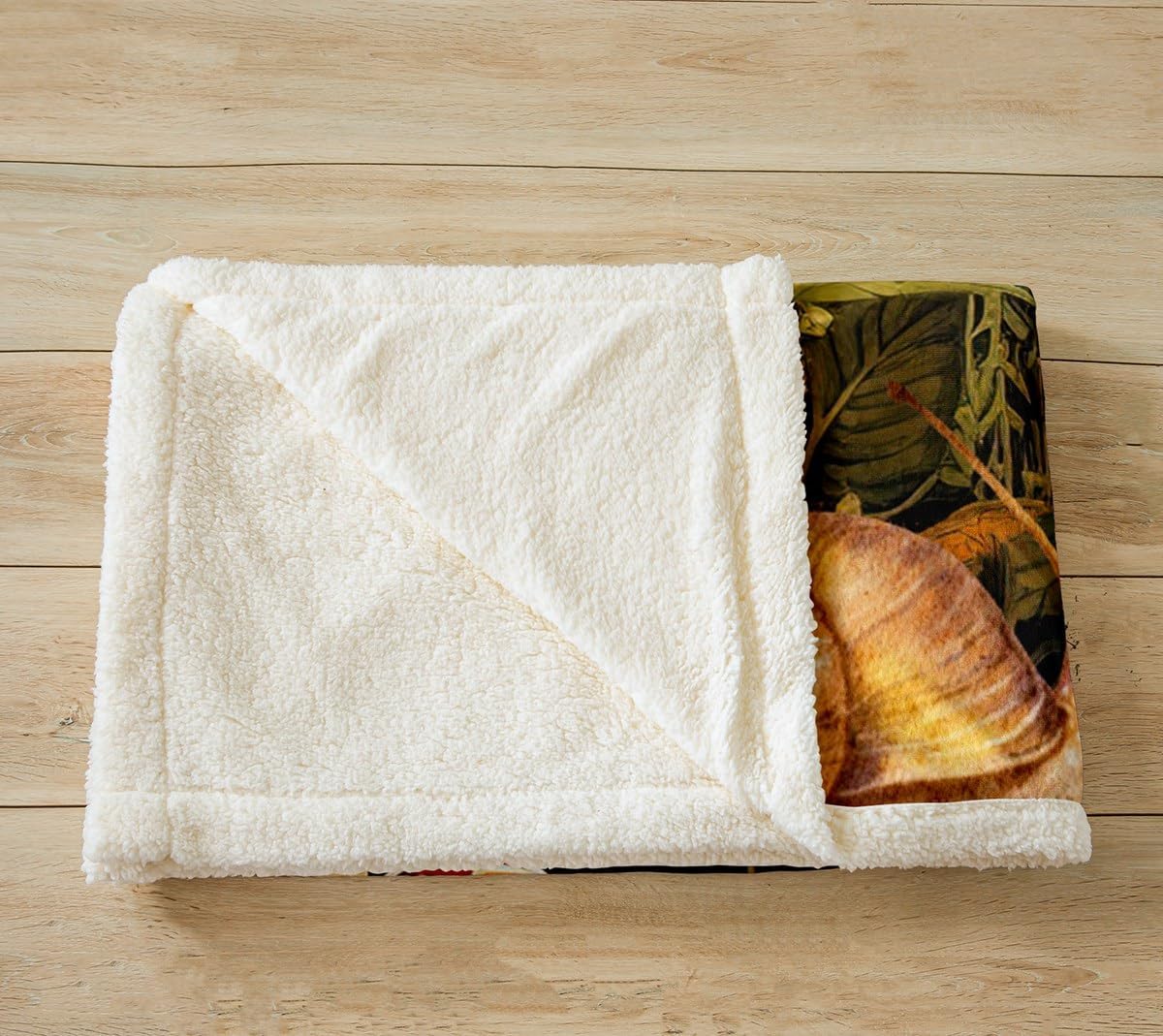 71yCpDMLIhL._AC_SL1200_.jpg Feelyou Kids Red Mushroom Fleece Throw Blanket, Cartoon Mushroom Frog Plush Blanket for Kids Boys Girls Natural Wild Fungus Sherpa Blanket Colorful Butterfly Fuzzy Blanket Queen 90"x90" - Image 3
