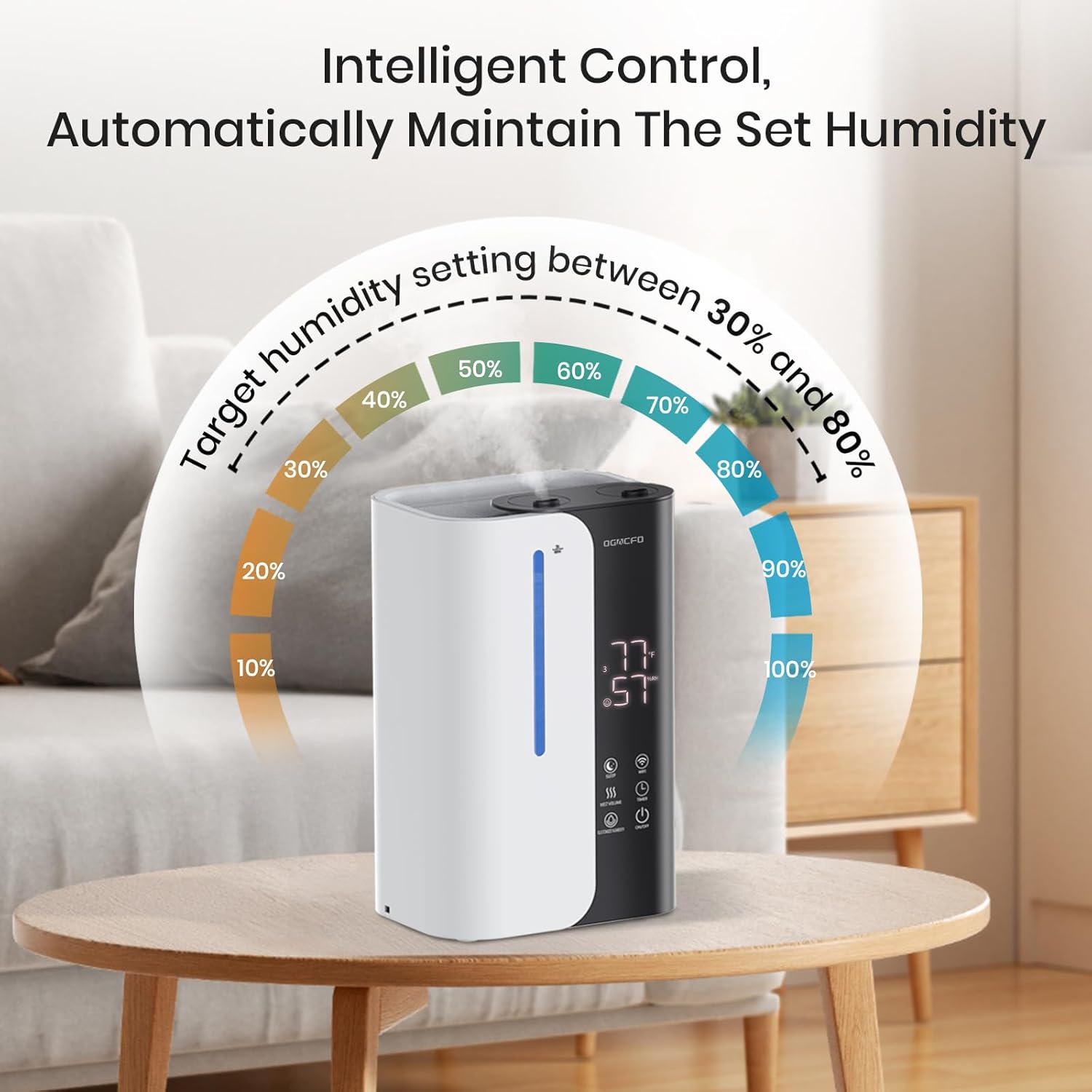 71zgGNMrUEL._AC_SL1500_.jpg Cool Mist Humidifiers for Bedroom and Plants & Baby, Top Fill 5L Large Room Smart Humidifier for Home Nursery, 28 dB Quiet 50H Runtime Bedroom humidifier with Essential Oils - Image 2