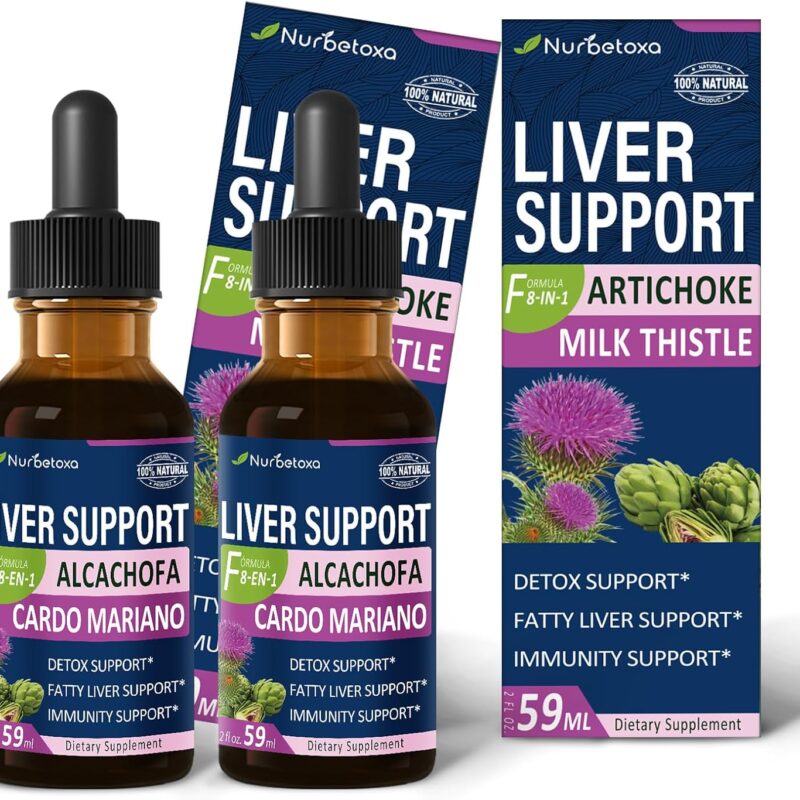 Milk Thistle Liver Support Drops for Fatty Liver, Alcachofa y Cardo Mariano para el Higado Graso, Liver Detox Formula w/Artichoke, Herbal Extract Liquid. (Milk Thistle, 4 oz)