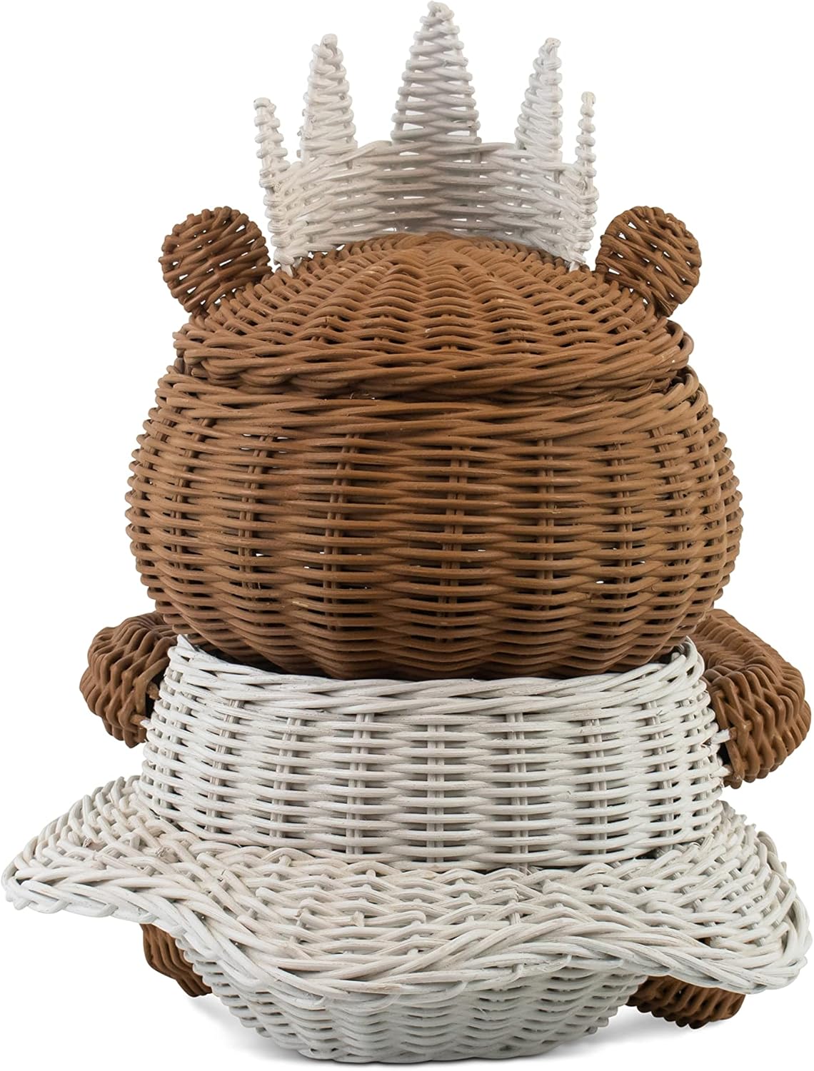 81CjJG9Ev8L._AC_SL1500_.jpg Bear Rattan Storage Basket with Lid Decorative Bin Home Decor Hand Woven Shelf Organizer Cute Handmade Handcrafted Gift Art Decoration Artwork Wicker (Princess Bear) - Image 5