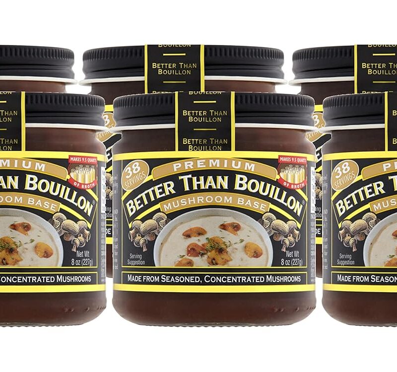 Better Than Bouillon Premium Mushroom Base, Made from Seasoned & Concentrated Mushrooms, Makes 9.5 Quarts of Broth, 38 Servings 8 Ounce (Pack of 6)