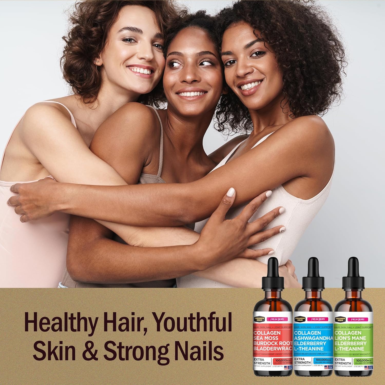 81I2QSqsIML._AC_SL1500_.jpg Collagen Mojo Liquid Collagen Peptides with Sea Moss, Burdock Root & Bladderwrack + Ashwagandha, Elderberry & L-Theanine + Lions Mane Mushroom, Elderberry & L-Theanine - Image 6