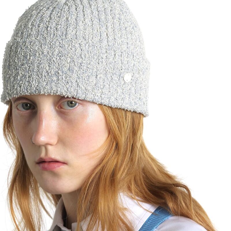 UNDERCONTROL Mother-of-Pearl Label Pop Color Melange Four Seasons Cotton Beanie Unisex Skull Hat Rolled Cuff Watch Cap Korea