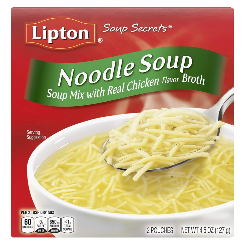 Lipton Soup Secrets Instant Mix for a Warm Bowl of Soup Noodle Made With Real Chicken Broth Flavor, 4.5 Oz, Pack of 24