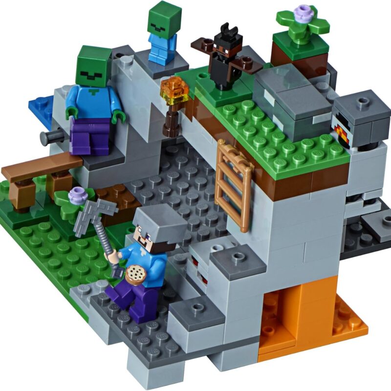 LEGO Minecraft The Zombie Cave 21141 Building Kit with Popular Minecraft Characters Steve and Zombie Figure, separate TNT Toy, Coal and more for Creative Play for 84 months to 168 months (241 Pieces)