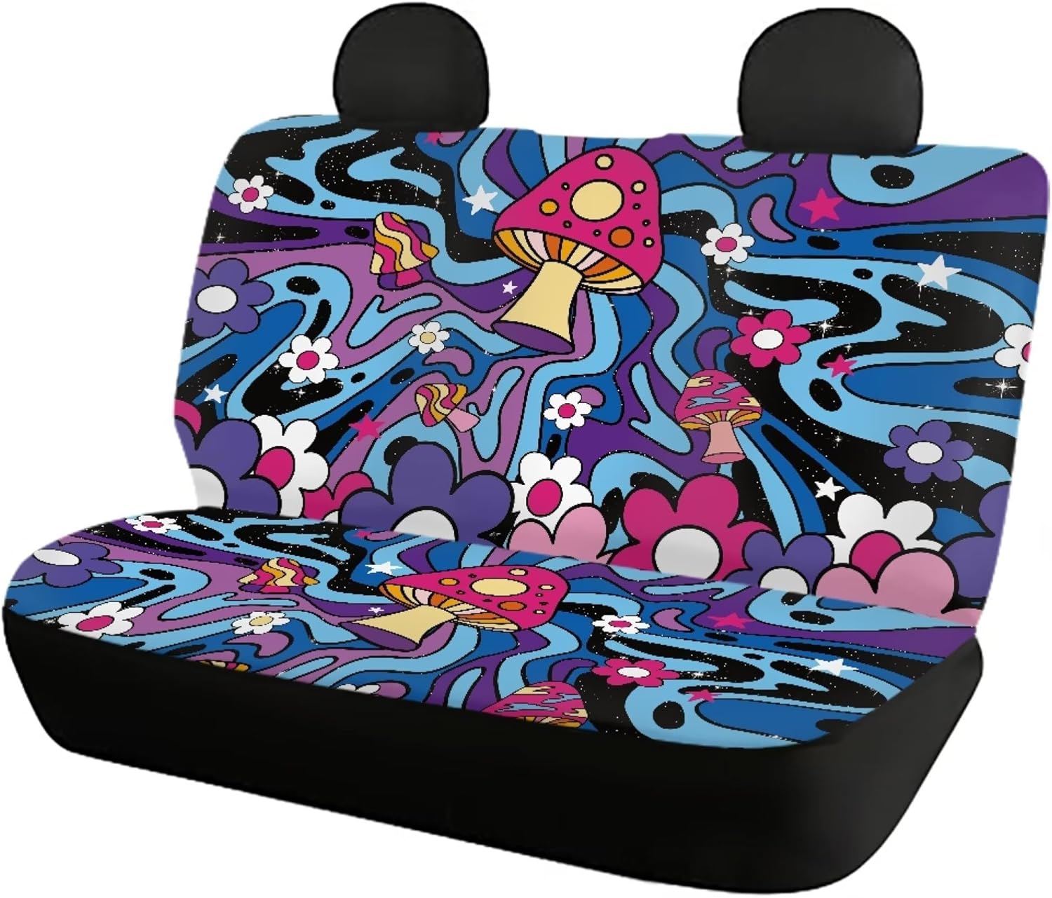 81RvRMEnohL._AC_SL1500_.jpg Mushroom Blue Tie Dye Car Seat Covers Full Set Back Front Washable Seat Covers Automotive Interior Cover for Car Truck Van SUV - Image 5