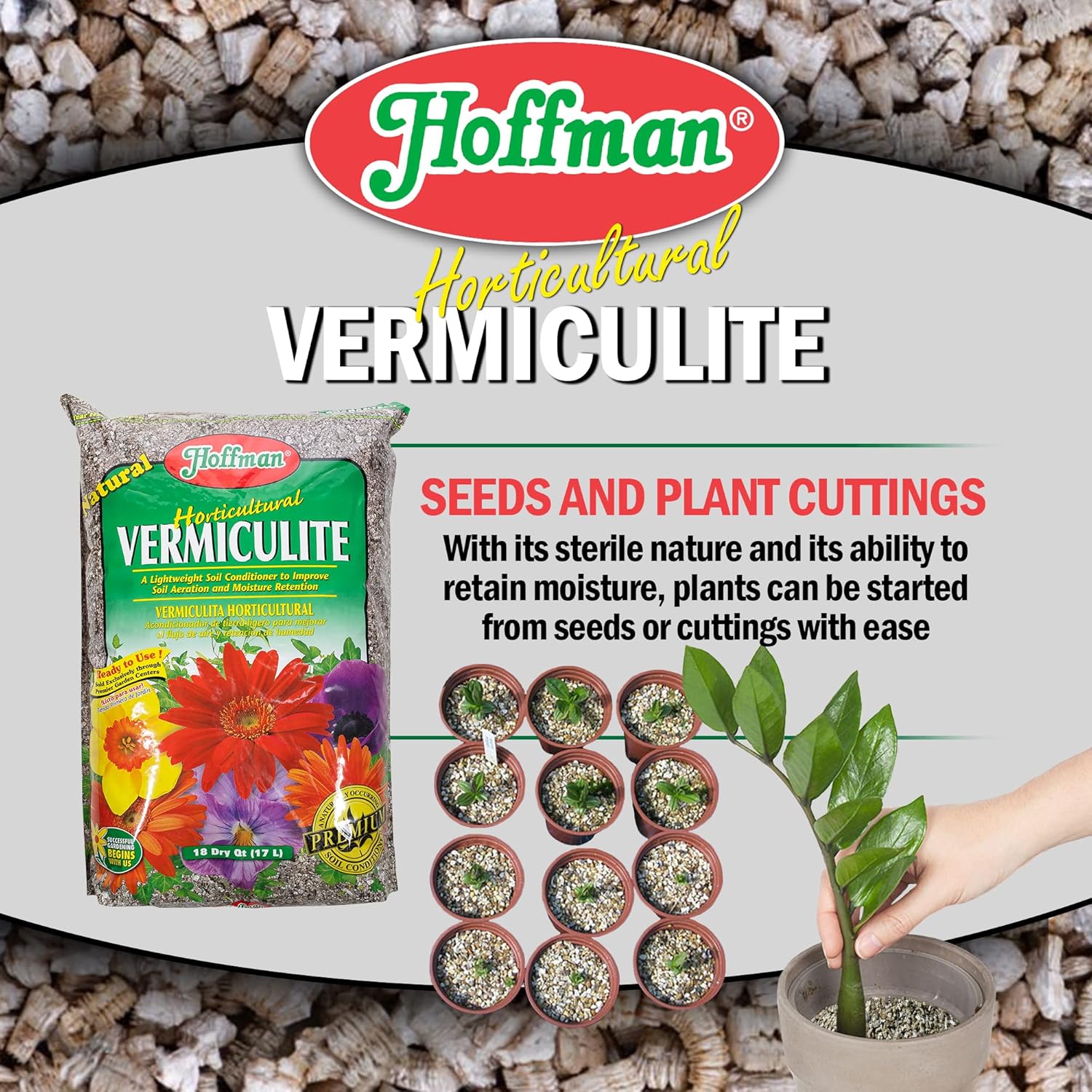 81Txp0y11rL._AC_SL1500_.jpg Hoffman Horticultural Vermiculite Lightweight Garden Soil Conditioner for Aeration and Moisture Retention, 18qt, 5 Pack - Image 6