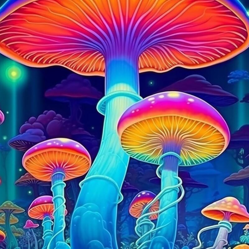 Zgcoyeo Diamond Painting Kits for Adults, 5D DIY Mushroom Diamond Art Paintng Tree Diamond Art, Square Full Drill Diamond Dots Gem Arts & Crafts Paintings Kits, Home Wall Room Decor Gifts 64x36in