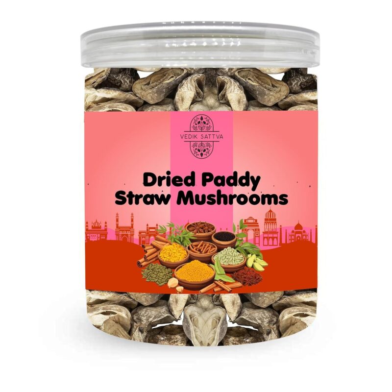 VEDIK SATTVA All Natural Dried Paddy Straw Mushrooms 7.05 OZ / 200 GM | Set Of 1 Box