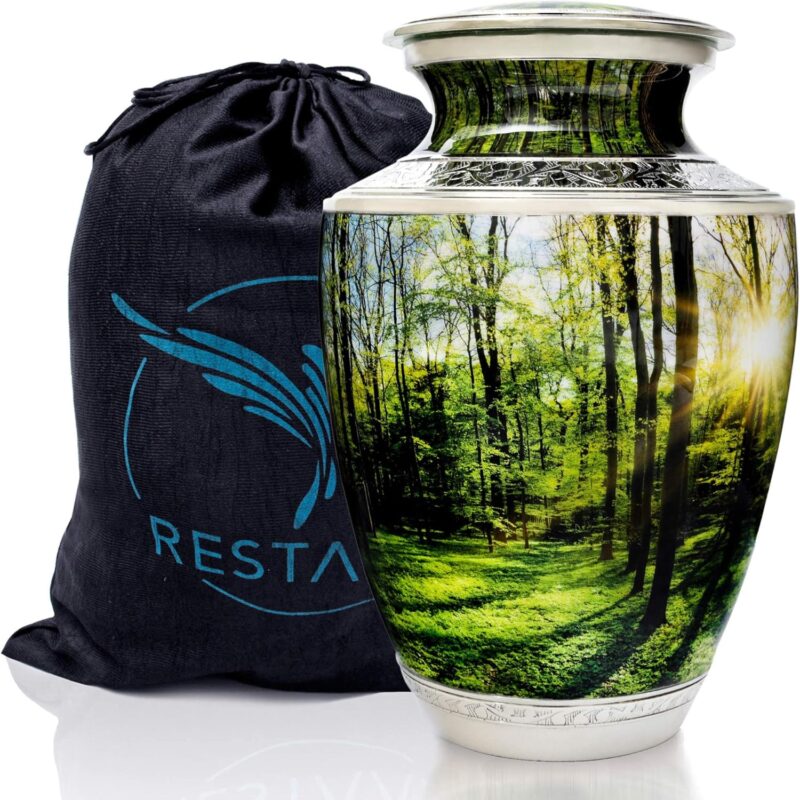 Peaceful Forest Urns for Adult Male. Cremation urns for Human Ashes Adult Female. Decorative urn for Human Ashes by Restaall