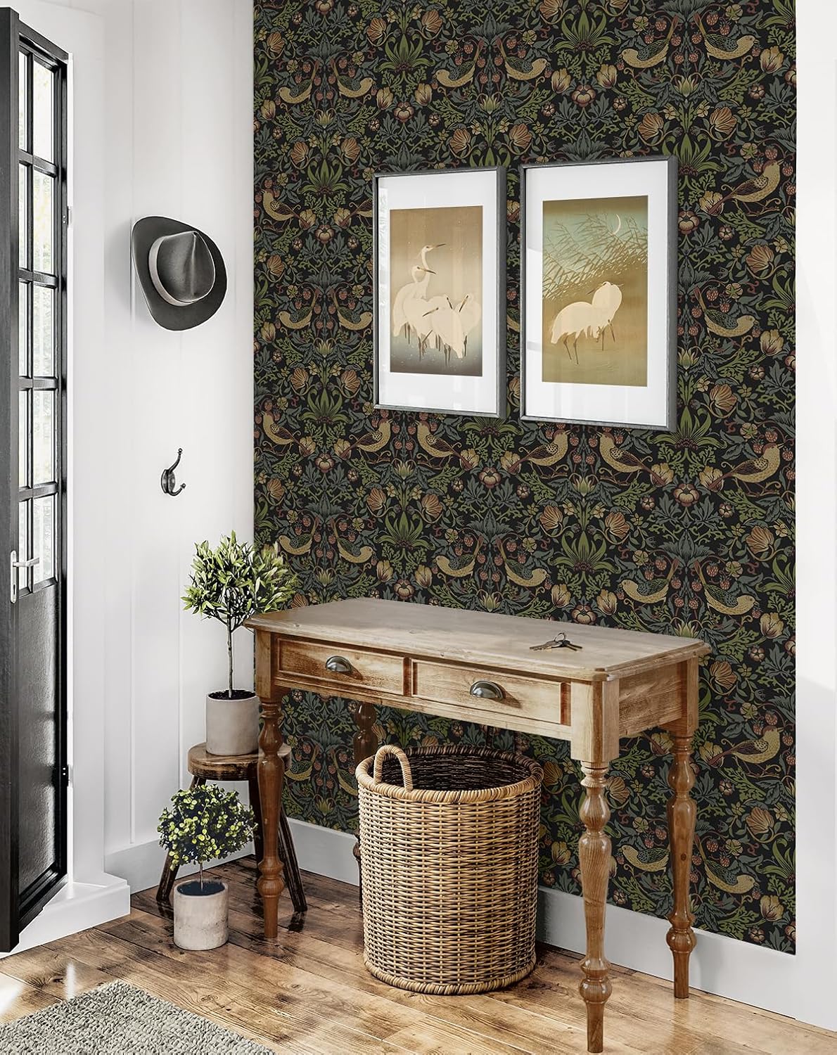 81rKzR6uFSL._AC_SL1500_.jpg NextWall Strawberry Garden Vintage Peel and Stick Wallpaper (Black) - Image 5