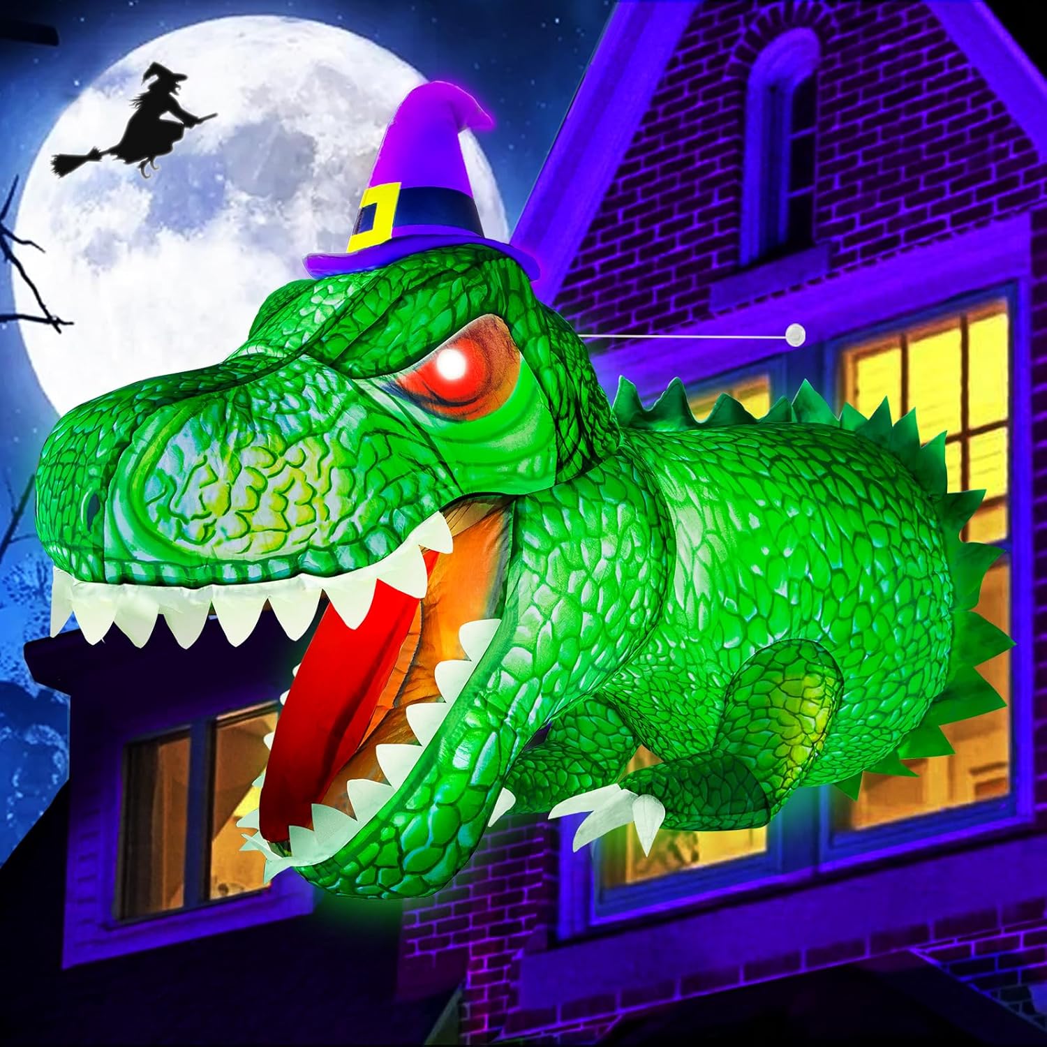 81tGGgO9X0L._AC_SL1500_.jpg 4Ft Halloween Inflatables Decorations Outdoor Dinosaur Broke Out from Window with Built-in LED Vivid T-Rex Blow Up Inflatable for Indoor Home Party Yard Garden Lawn Decor Green zu-74521
