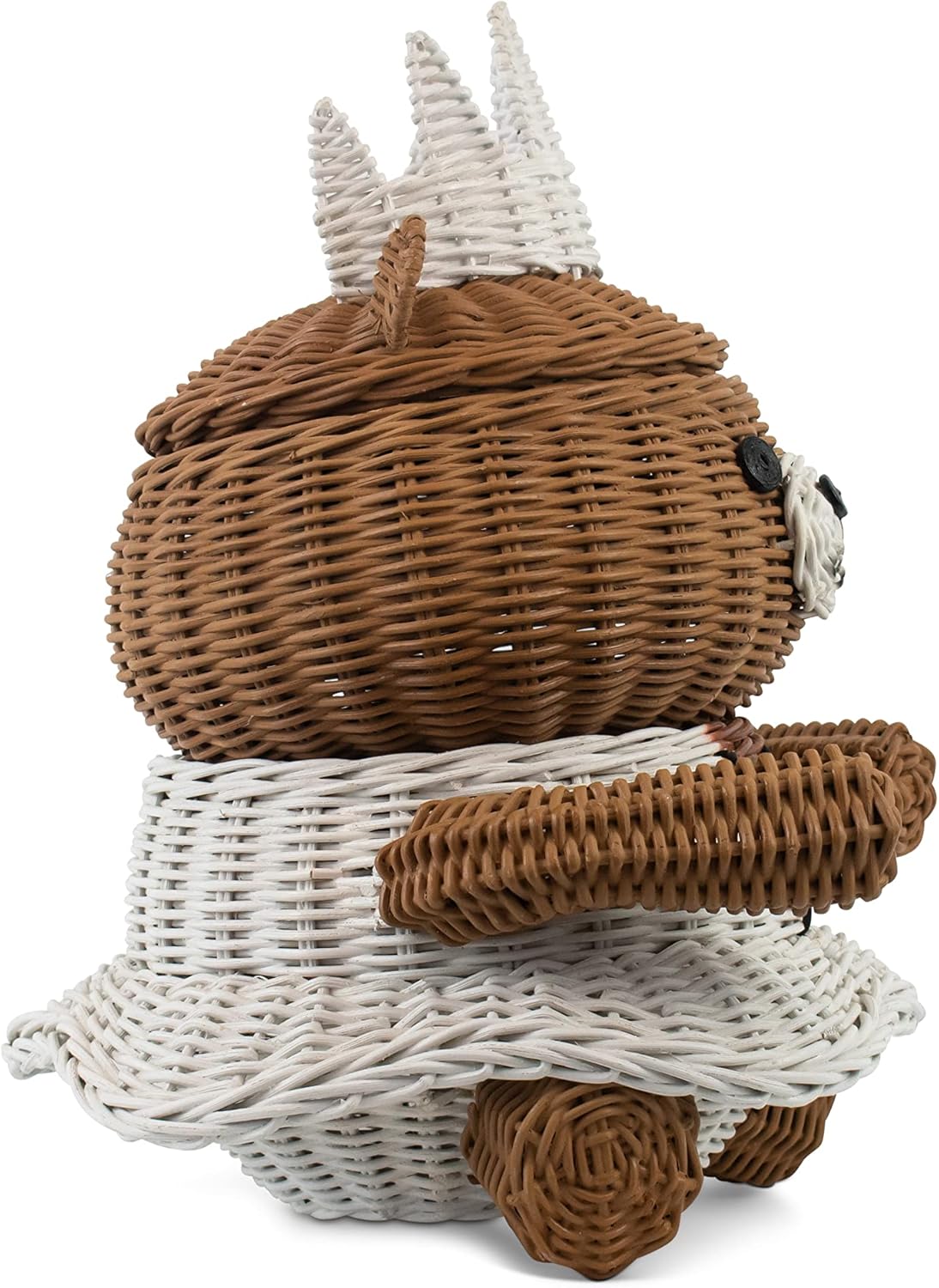 81w3wzCfwlL._AC_SL1500_.jpg Bear Rattan Storage Basket with Lid Decorative Bin Home Decor Hand Woven Shelf Organizer Cute Handmade Handcrafted Gift Art Decoration Artwork Wicker (Princess Bear) - Image 4