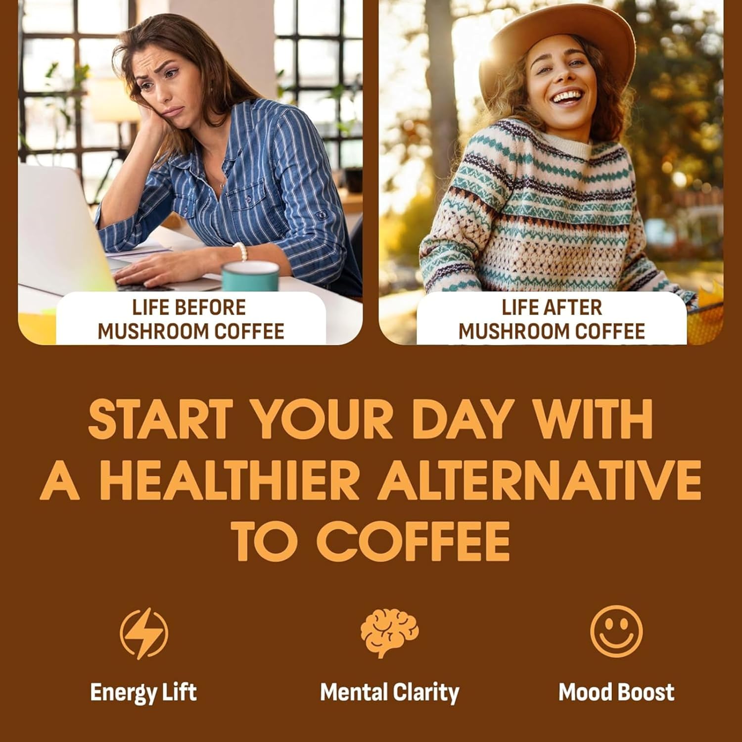 81xRtSBMOXL._SL1500_.jpg Organic Instant Mushroom Coffee With Organic Arabica & 6 Adaptogenic Mushrooms (Lions Mane, Turkey Tail, Cordyceps & Others To Enhance Digestion, Energy, Focus, Immune Support (30 Servings-180g) - Image 6