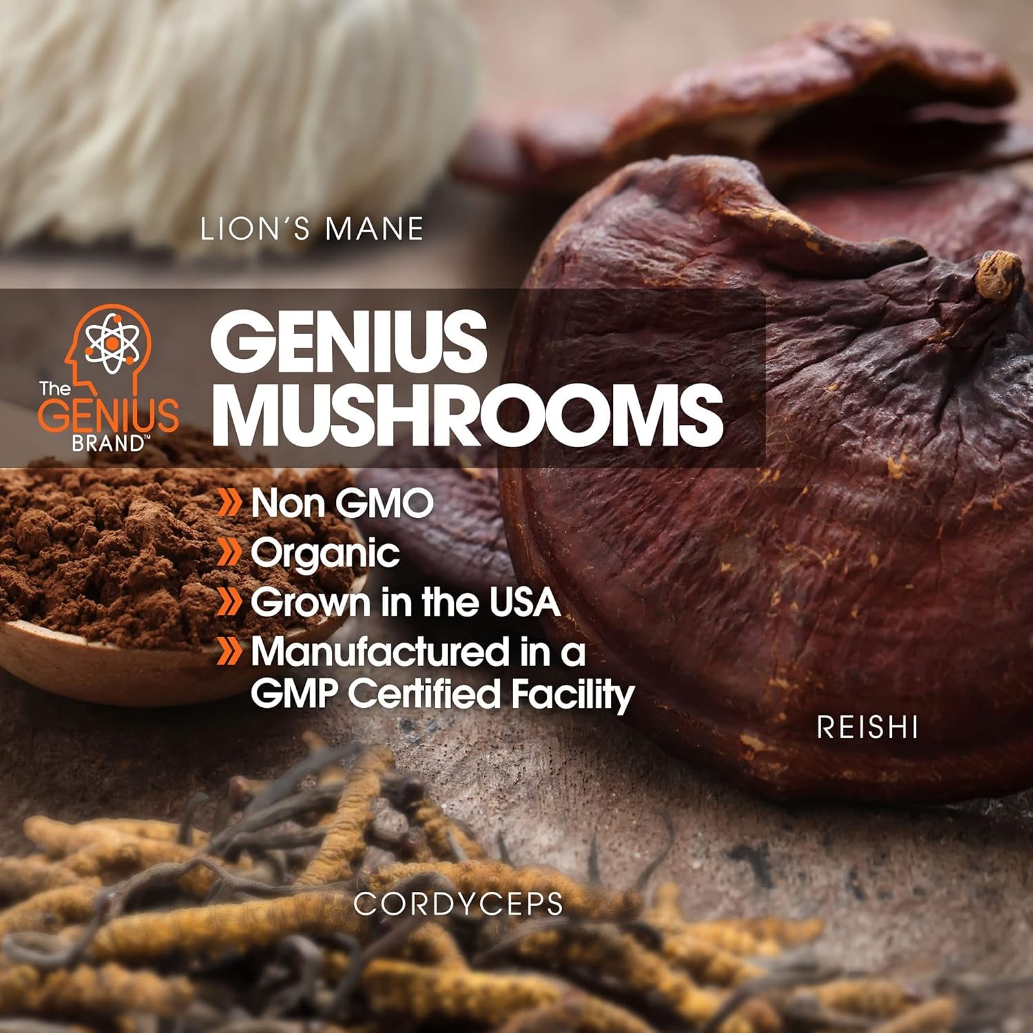 81y45hbescL._SL1500_.jpg The Genius Brand - Enlightened Energy Stack - Nootropic Mushroom Brew & Immune-Boosting Mushroom Capsules - Natural Clarity and Vitality Support - Image 8