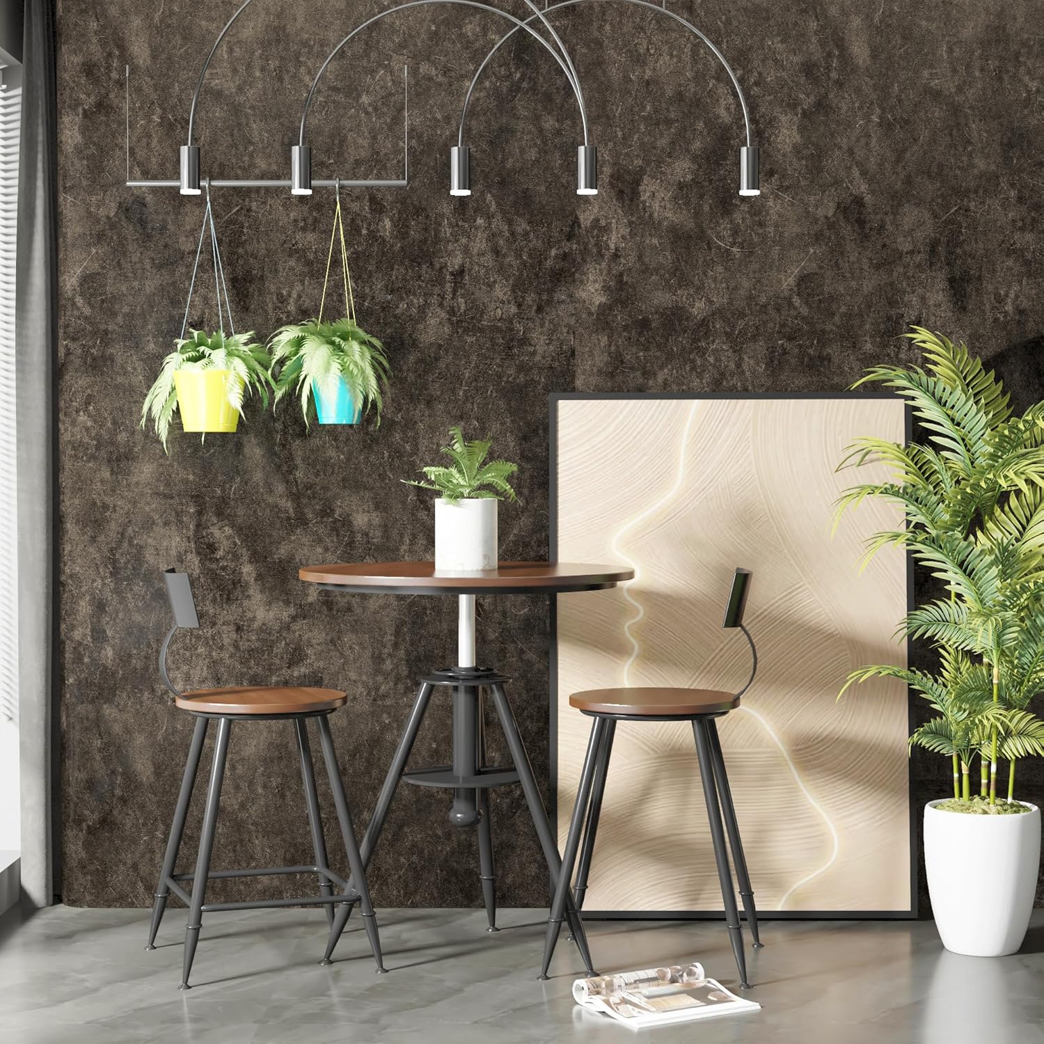 91FlxCN69QL._AC_SL1500_.jpg 16"×591" Extra Thick Dark Brown Tan Grey Concrete Wallpaper Peel and Stick Removable Glossy Charcoal Gray Concrete Contact Paper Vinyl Adhesive Taupe Cement Sticker for Bedroom Basement Walls - Image 8