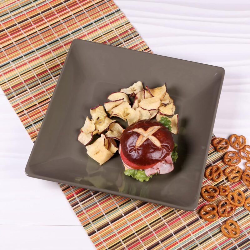 D1313SQ-MR Square Plate, 13" sq. x 1 3/4" h., Melamine, Mushroom (Pack of 6)