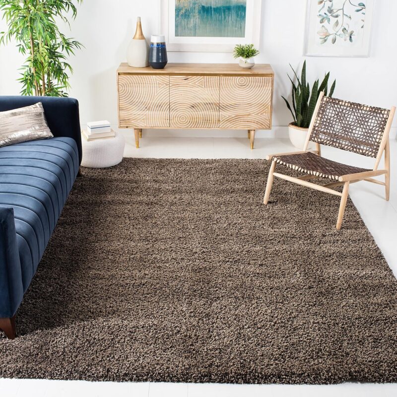 SAFAVIEH California Shag Collection Area Rug - 9'6" x 13', Mushroom, Non-Shedding & Easy Care, 2-inch Thick Ideal for High Traffic Areas in Living Room, Bedroom (SG151-8181)