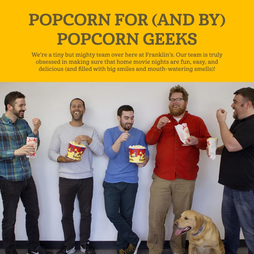 1755015931_61YXgnzJxQL._SL1000_.jpg Franklin’s Gourmet Popcorn Organic Popcorn Kernels for Popping - 28oz Tub Pack of 2 - Made in USA, Non-GMO & All-Natural - Old Fashioned Unpopped Popcorn Kernels for Popcorn Machine - Image 7