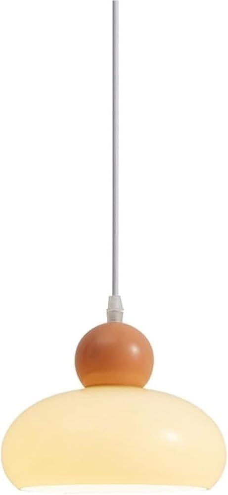 21tYm4cWerL._AC_SL1000_.jpg Cream Glass Pendant Light Small Mushroom Shade Bedside Ceiling Hanging Lamp with E27 Base Vintage Industrial Iron Chandelier for Dining Room Table Bedroom Kitchen Island