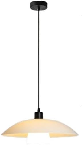 Iron Glass White Mushroom Shape 11.8-inch Pendant Light Nordic Simple Restaurant Creative Hanging Light LED Three-Color Variable Light Hanging Line Adjustable Pendant Lamp for Bedroom Corridor