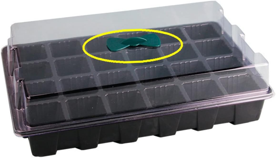 51E90Ed8KyL._AC_SL1242_.jpg BESPORTBLE 8sets Hydroponic Plant Germination Tray with Transparent Lids and Small Handle Nursery Pots for Easy Storage and Control for Indoor Gardening - Image 4