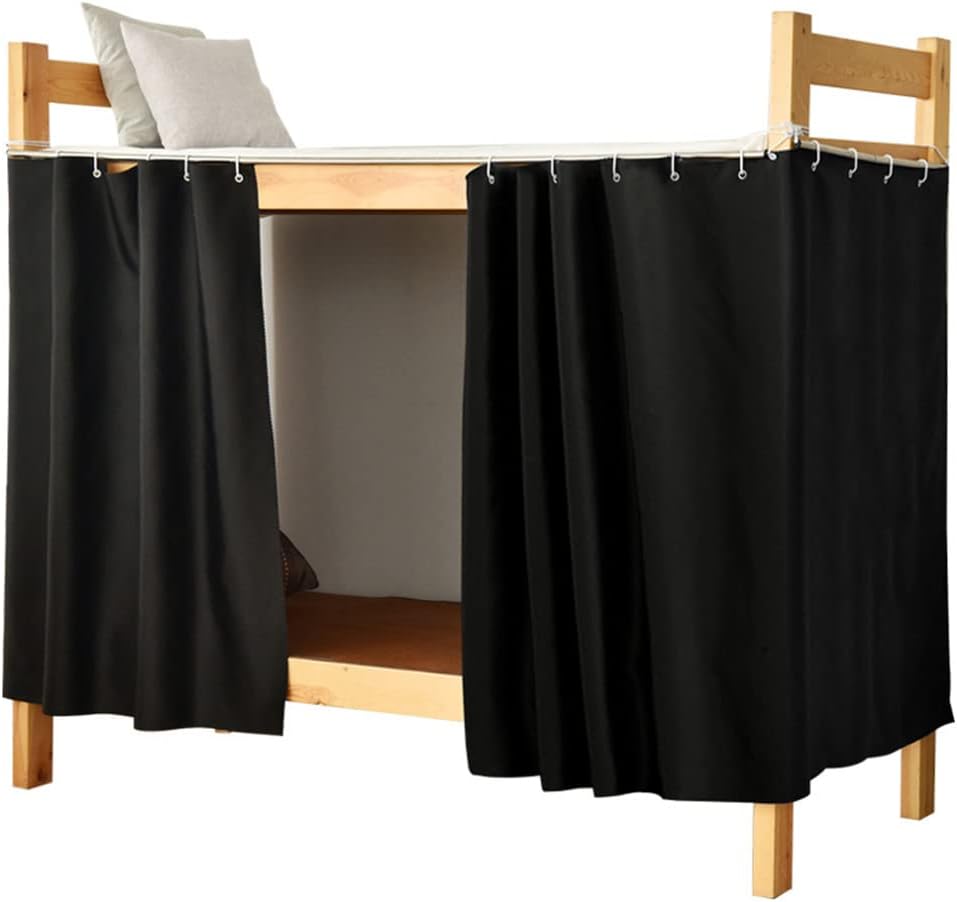 51TBnhI5WmL._AC_SL1000_.jpg Thickened Breathable Blackout Bunk Bed Curtain Panels for Twin Bottom Home Dorm Privacy Bed Canopy, Black, 2 Panels
