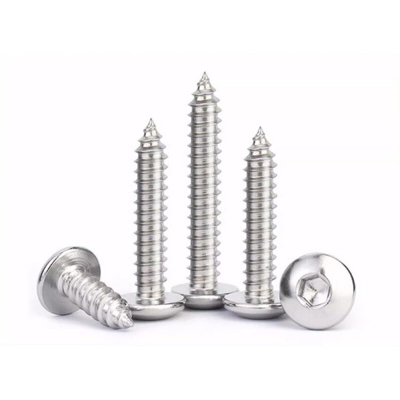 304 Stainless Steel Umbrella Mushroom Shape Hex Socket Self Tapping Screws M3-M8 (M8 x 30mm,50)