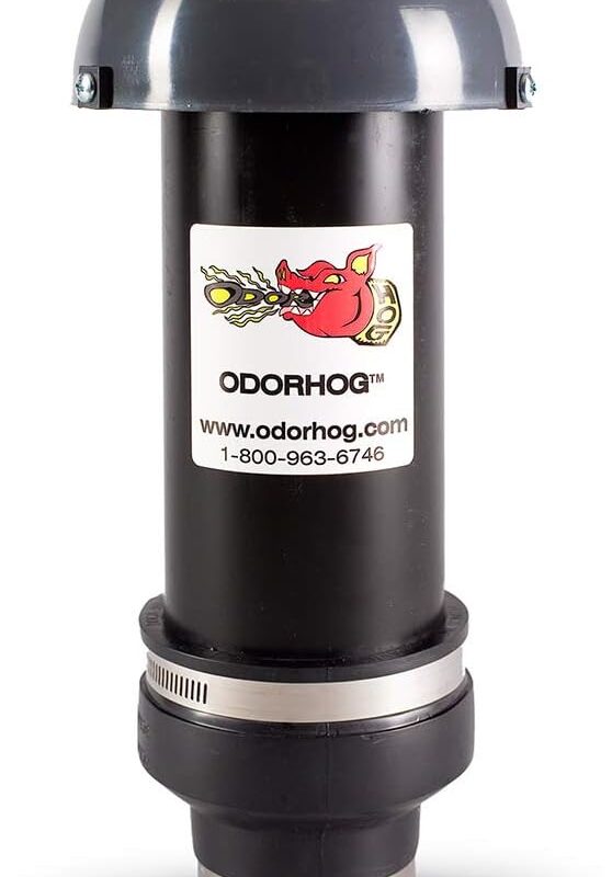 Clamp On Vent Stack Pipe Filter 2", Black ABS with Mushroom Cap, Removes Outdoor Septic and Sewer Odor Problems (2.0-inch)