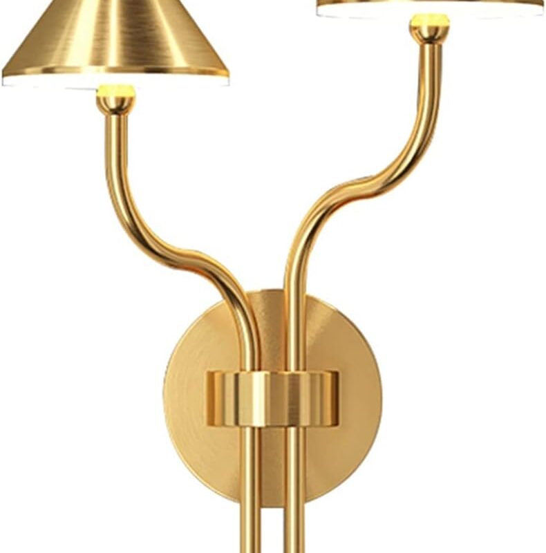 LED Indoor Wall Light, V-intage Indoor Wall Light, Modern Copper Wall Lamp Creative Mushroom Umbrella Gold/Black LED Wall Lamp Living Room Bedroom Bedside Lamp Aisle Lamp