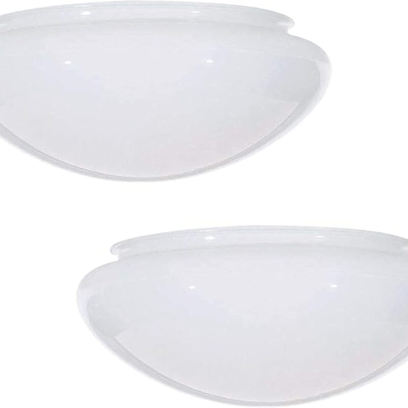 Aspen Creative 23607-02, 9" White Opal Mushroom Glass Shade For Ceiling Fixture, Fitter: 7-1/2", 9" D x 4-1/2" H, 2 Pack