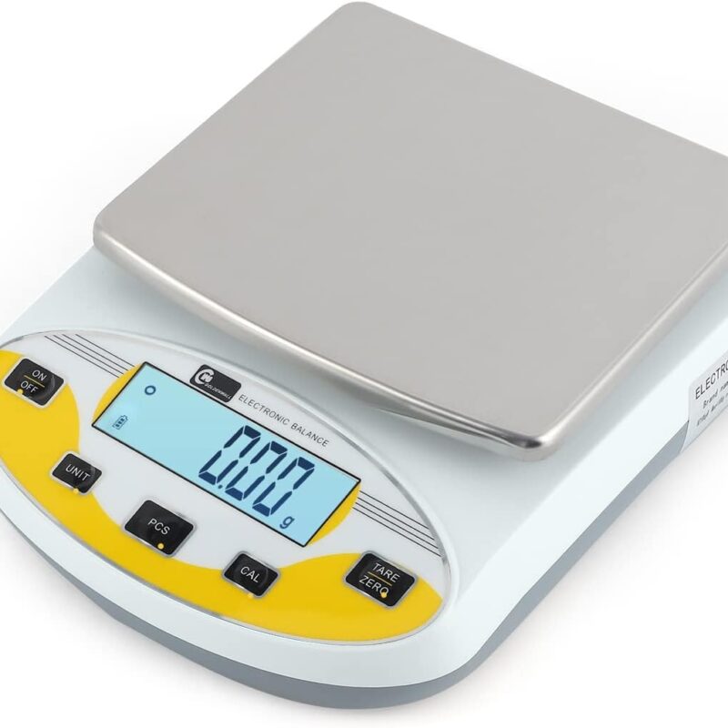 CGOLDENWALL Precision Lab Scale 5000gX0.01g Analytical Electronic Balance Digital Laboratory Scale Precision Jewelry Scales Kitchen Weighing Electronic Scales 0.01g Calibrated 110V (5000g, 0.01g)