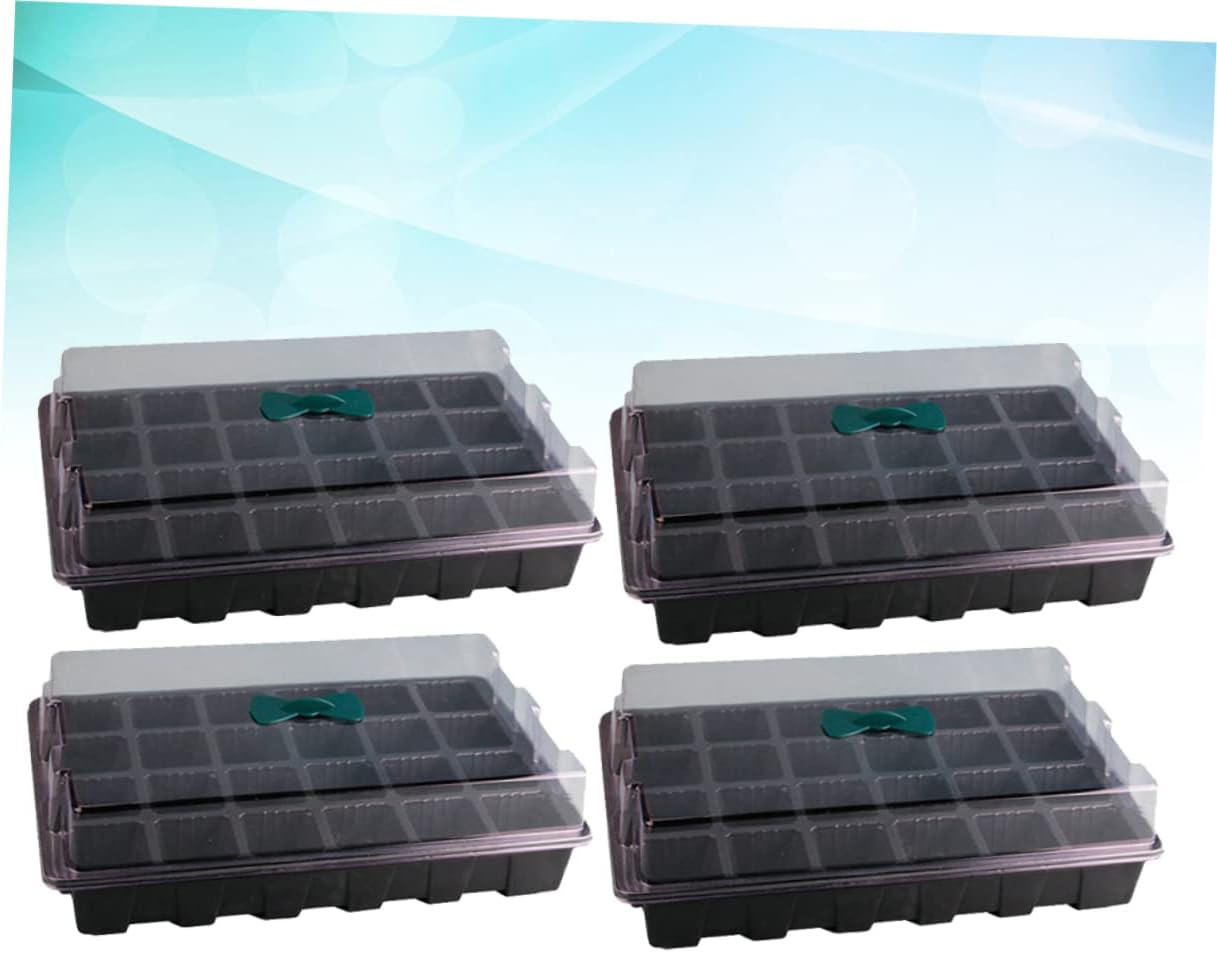 51wRyovPGL._AC_SL1243_.jpg BESPORTBLE 8sets Hydroponic Plant Germination Tray with Transparent Lids and Small Handle Nursery Pots for Easy Storage and Control for Indoor Gardening - Image 3