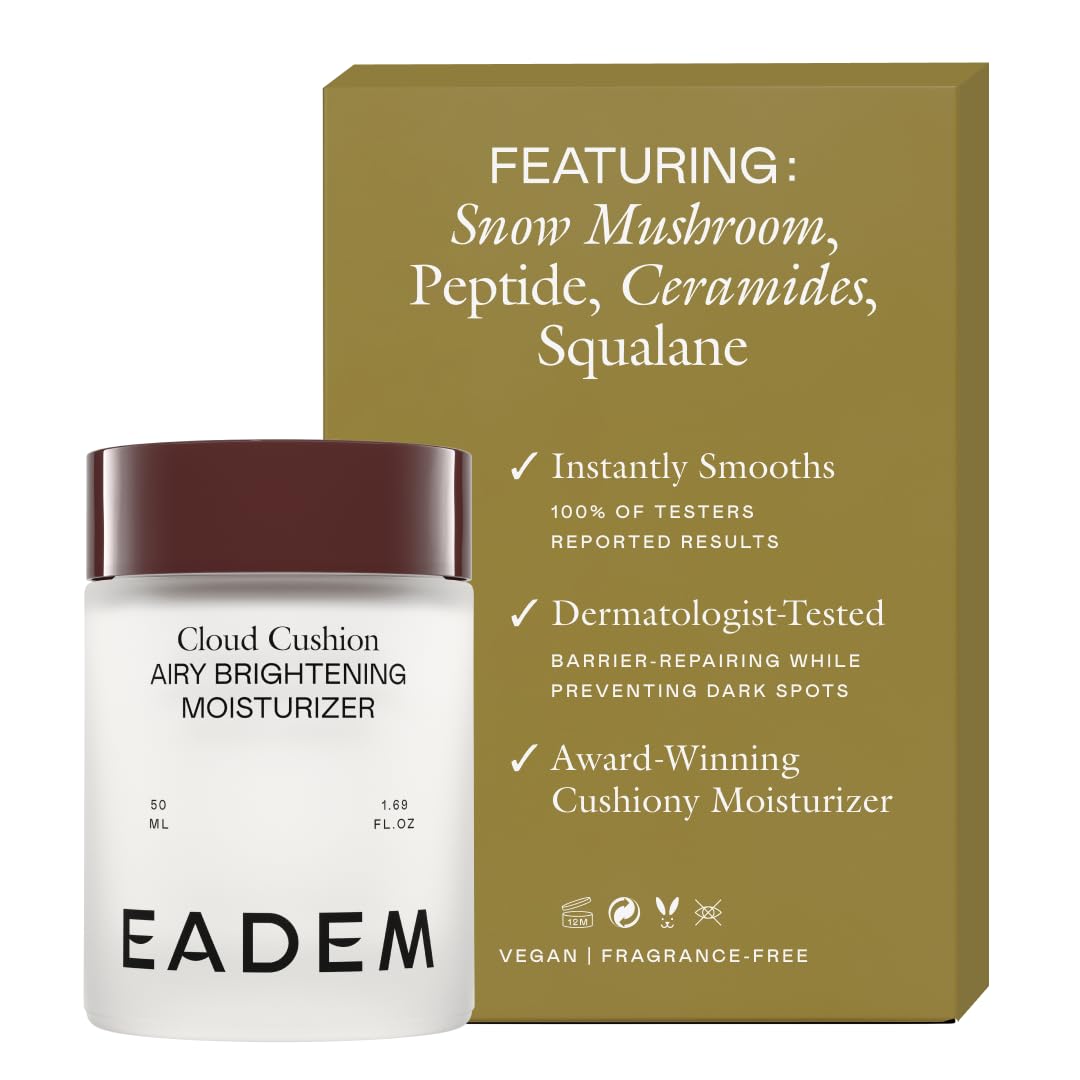 61-GcokjfL._SL1080_.jpg EADEM Cloud Cushion, Face Moisturizer Cream, Skin Care Ultra Repair Cream, Skin Barrier Repair, Hydrating Skincare Cleanser & Moisturizer with Peptides & Ceramides, Face Cleanser, 1.69 oz