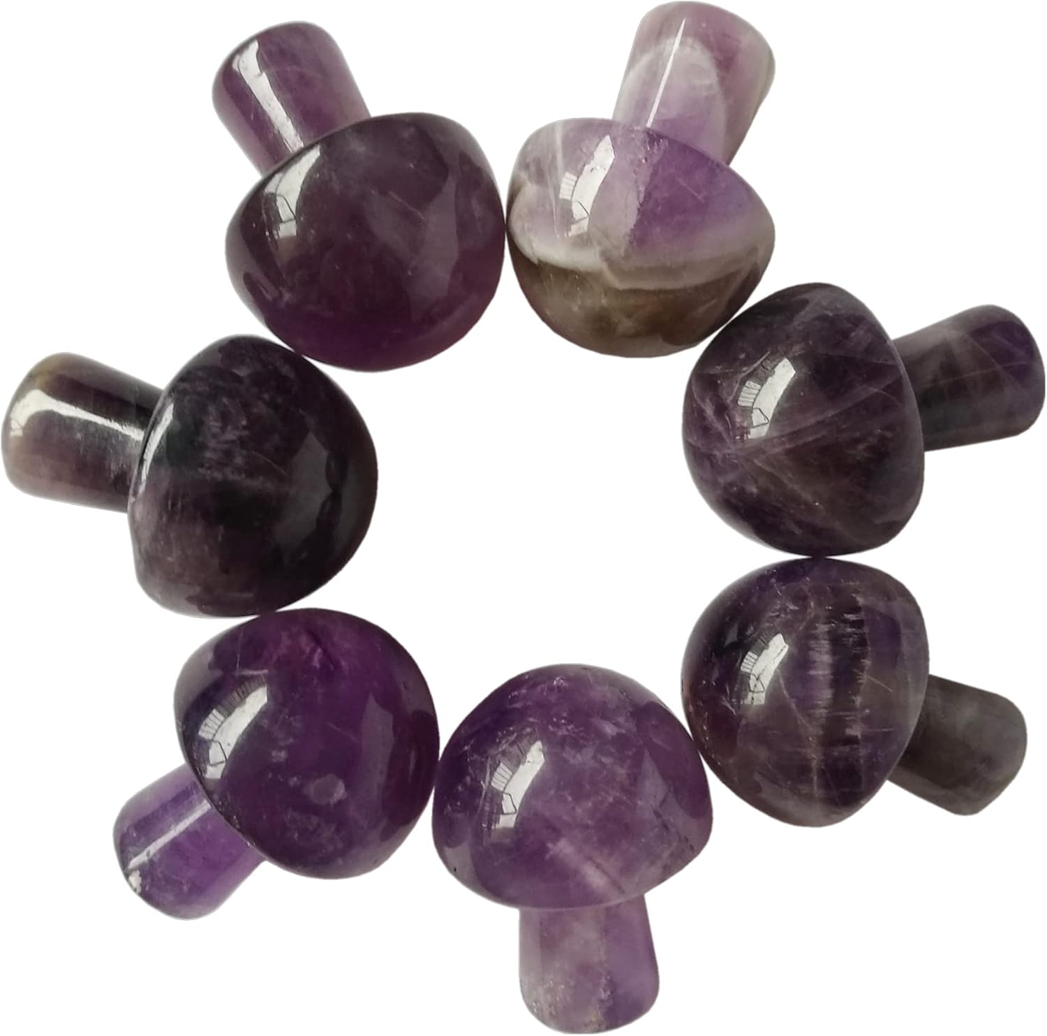 611rBgFpp6L._AC_SL1500_.jpg 7 Pcs Amethyst Mini Hand Carved Gemstone Mushrooms Crafts Healing Chakra Decor Statue,Mushroom Crafts for Healing Chakra Reiki Balancing Home Decoration