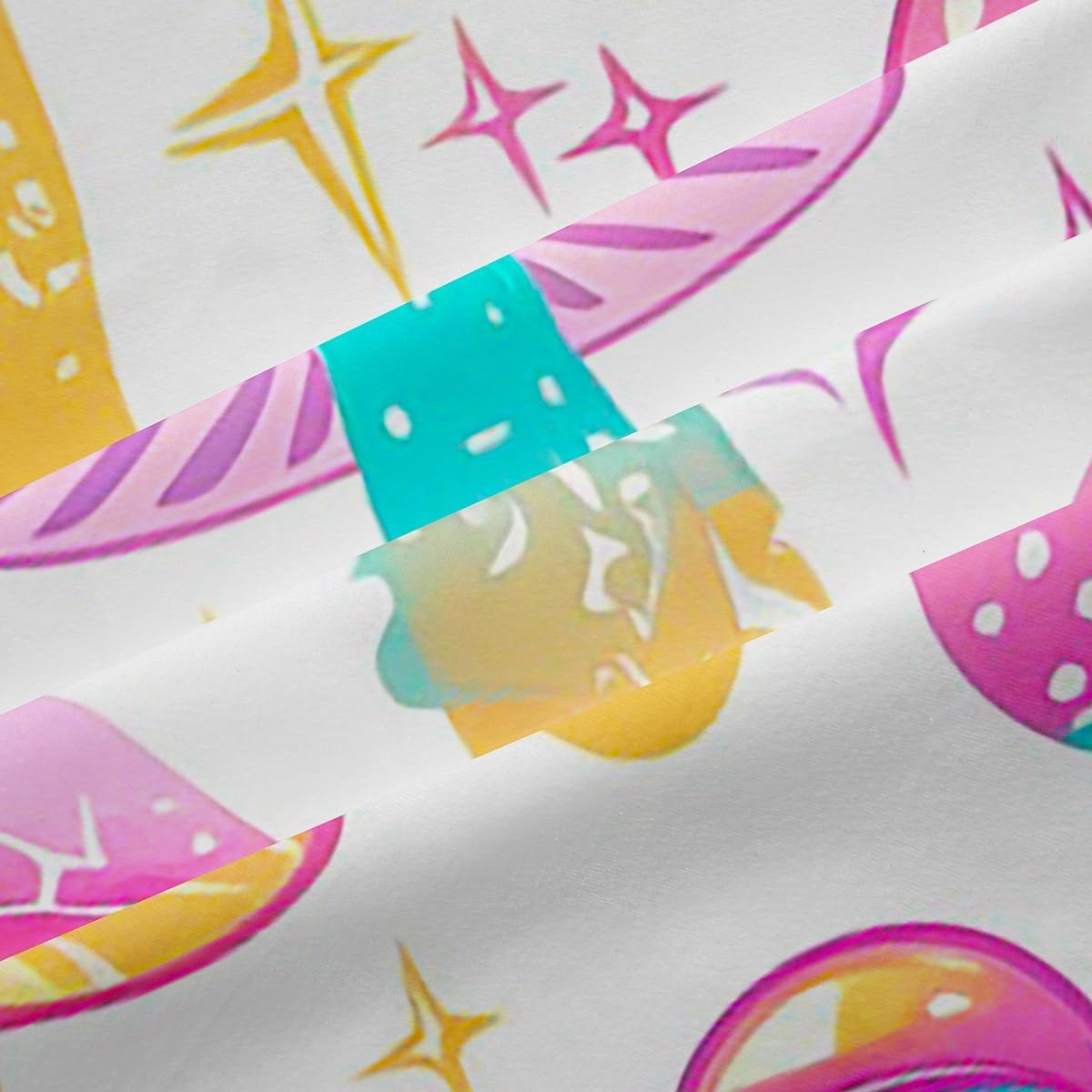 612MkDwW6cL._AC_SL1200_.jpg Cute Mushroom Curtains for Bedroom Living Room (2 Panels, 52 x 84 Inch) Cartoon Mushrooms Blackout Curtains Kawaii Fungus 30%-50% Room Darkening Blackout Curtain Wild Mushroom Window Treatments - Image 6