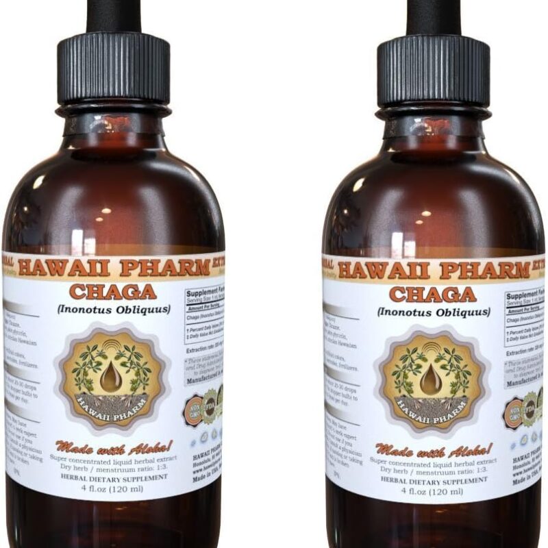 Chaga Liquid Extract, Chaga (Inonotus obliquus) Tincture Supplement 2x4 oz