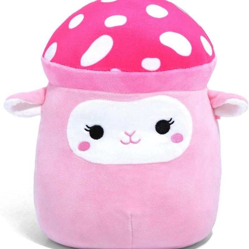 Squishmallow Oficial Kellytoy Food Squad Plush Toys Soft Plush Animal (Elsa Mushroom Lamb, 8 Inch)
